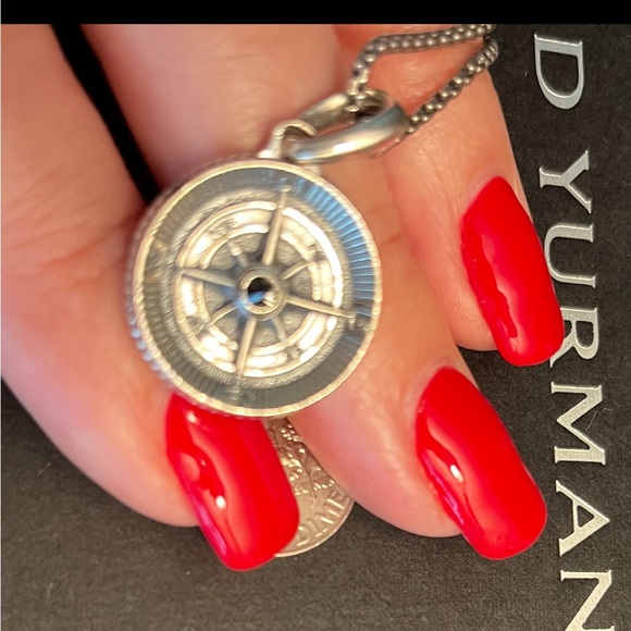 David Yurman Other - 🔥HP🔥DAVID YURMAN MARITIME COMPASS 925 Sterling black diamond& 925 SS box chain